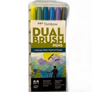 TOMBOW NWT Dual Brush Pen Art Markers, Landscape, 6-Pack @ 7.5"